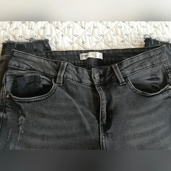 Zara Size 8 Skinny Leg Cut Gray Jeggings - Picture 4 of 12